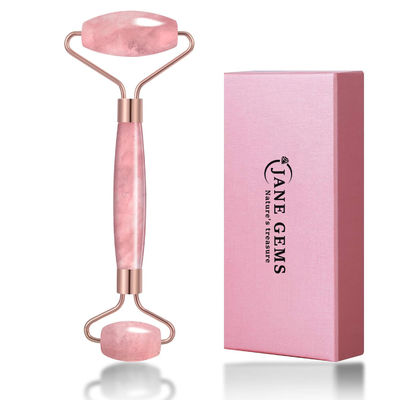 ποιότητας  Crystal Stone Rose Quartz Jade Roller For Facial Treatment / Eliminate Edema εργοστάσιο