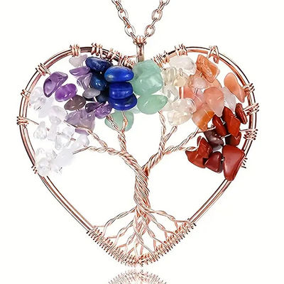 ποιότητας  5*5cm Tree Of Life Necklace With Chakra Stones Pendant εργοστάσιο