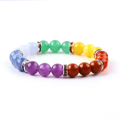 4mm/6mm/8mm/12mm Χειροποίητο Κρυστάλλινο 7 Chakra βραχιόλι μήκος 18cm