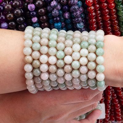 She Tai Jade Round Bead φυσικό κρύσταλλο πετράδι διαφορετικό μέγεθος μαργαριταριών χαλαρές κλωστές μαργαριταριών για κατασκευή κοσμημάτων DIY