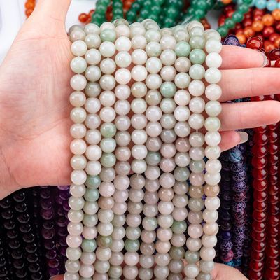 She Tai Jade Round Bead φυσικό κρύσταλλο πετράδι διαφορετικό μέγεθος μαργαριταριών χαλαρές κλωστές μαργαριταριών για κατασκευή κοσμημάτων DIY