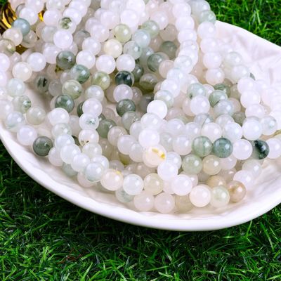 Tian Shan Green Jade Round Bead φυσικό κρύσταλλο πετράδι διαφόρων μεγεθών χάντρες χαλαρές κλωστές χάντρες για DIY κατασκευή κοσμημάτων