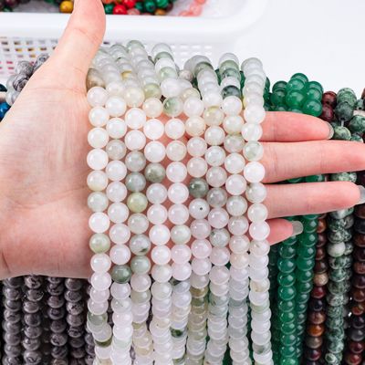 Tian Shan Green Jade Round Bead φυσικό κρύσταλλο πετράδι διαφόρων μεγεθών χάντρες χαλαρές κλωστές χάντρες για DIY κατασκευή κοσμημάτων