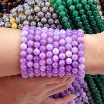 8mm Βιολετί Jade πετράδια πετράδια θεραπευτική κρυστάλλινη πέτρα για την κατασκευή κοσμημάτων