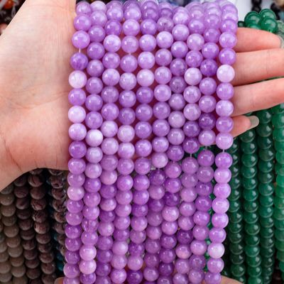 8mm Βιολετί Jade πετράδια πετράδια θεραπευτική κρυστάλλινη πέτρα για την κατασκευή κοσμημάτων