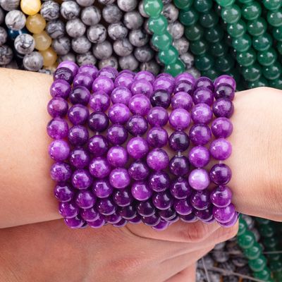 8mm Dark Violet Jade Gemstone Beads Healing Crystal Stone Beads για την κατασκευή κοσμημάτων