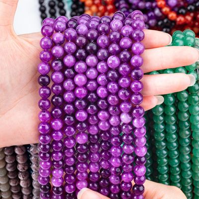 8mm Dark Violet Jade Gemstone Beads Healing Crystal Stone Beads για την κατασκευή κοσμημάτων