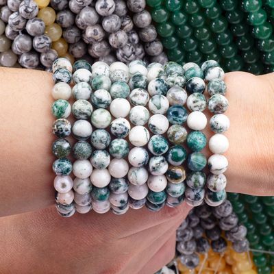 8mm Tree Agate Gemstone Beads Healing Crystal Stone Beads για την κατασκευή κοσμημάτων
