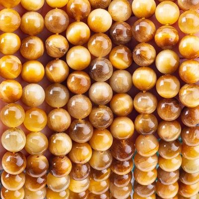 8mm Χρυσό Ταϊγάρι Μάτι πετράδια για θεραπεία Κρυστάλλινη πέτρα για την κατασκευή κοσμημάτων