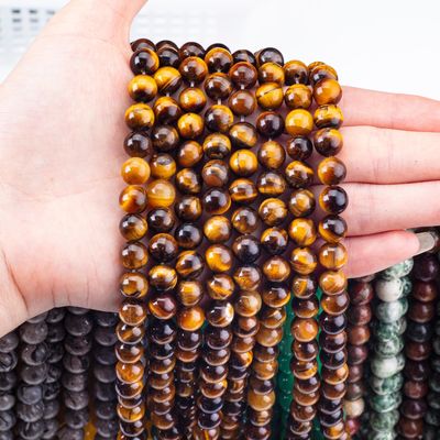 8mm Μαύρο Χρυσό Τίγρη Μάτι Πετράδια Χρυσολιθική Χάρτα Χρυσόλιθους Χάρτες για την κατασκευή κοσμημάτων