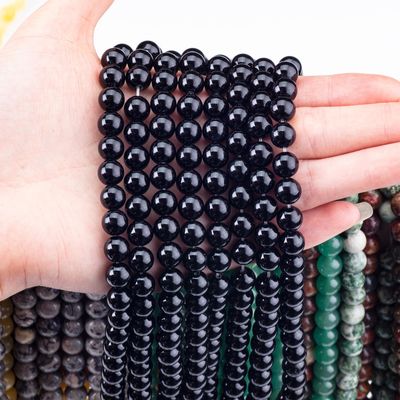 8mm Μαύρο Ωνίξ Χάρτες Χρυσόλιθου Χάρτες Χρυσόλιθου για την κατασκευή κοσμημάτων