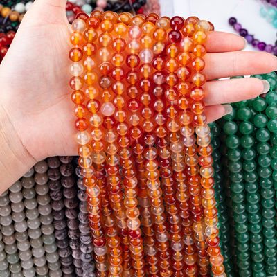 8mm Φωτιά Κουαρτζή πετράδια για θεραπεία Κρυστάλλινη πέτρα για κοσμήματα