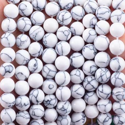 Κρυστάλλινη πέτρα 8MM Howlite στρογγυλό σχήμα πετράδι χαλαρό μαργαριτάρι για το βραχιόλι κολιέ κατασκευή