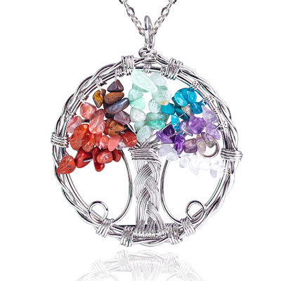2.6*2.2inch/6.6*5.2cm Chakra Gemstone Necklace απελευθέρωση άγχος