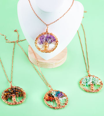 2.6*2.2inch/6.6*5.2cm Chakra Gemstone Necklace απελευθέρωση άγχος