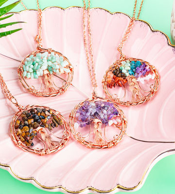 2.6*2.2inch/6.6*5.2cm Chakra Gemstone Necklace απελευθέρωση άγχος