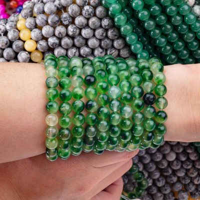 8mm Clear Moss Agate Gemstone Beads Healing Crystal Stone Beads για την κατασκευή κοσμημάτων