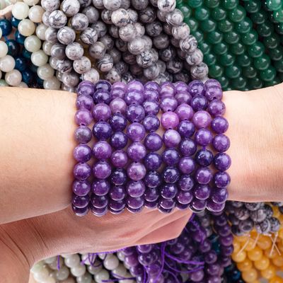 8mm υψηλής ποιότητας διαυγές Violet Galaxy Agate πετράδια από πολύτιμη πέτρα θεραπευτική κρυστάλλινη πέτρα για την κατασκευή κοσμημάτων
