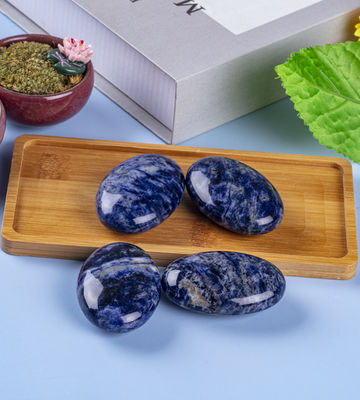 Φυσικό γυαλισμένο Sodalite Palm Stone Sodalite Pocket Gemstone Sodalite Worry Stone Για ανακούφιση από το στρες Διακόσμηση σπιτιού