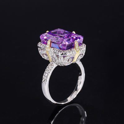 Πιόλε / Aqua Blue / Yellow Gemstone 925 Sterling Silver Zircon Δαχτυλίδι αρραβώνων