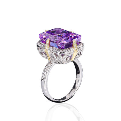 Πιόλε / Aqua Blue / Yellow Gemstone 925 Sterling Silver Zircon Δαχτυλίδι αρραβώνων