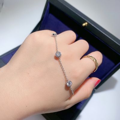Πανέξυπνο 925 Sterling Silver Moissanite Διαμαντένιο βραχιόλι Γυναίκες