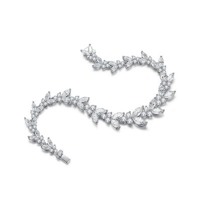 Χρυσό 18K αυτιού σιταριού Moissanite βραχιόλι τένις για αρραβωνιασμό