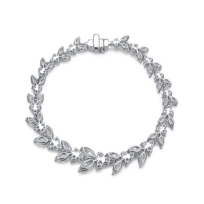 Χρυσό 18K αυτιού σιταριού Moissanite βραχιόλι τένις για αρραβωνιασμό