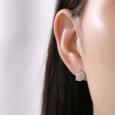 Moissanite 925 Sterling Silver Stud Earrings Υποστήριξη OEM ODM