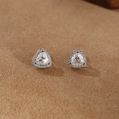 Moissanite 925 Sterling Silver Stud Earrings Υποστήριξη OEM ODM