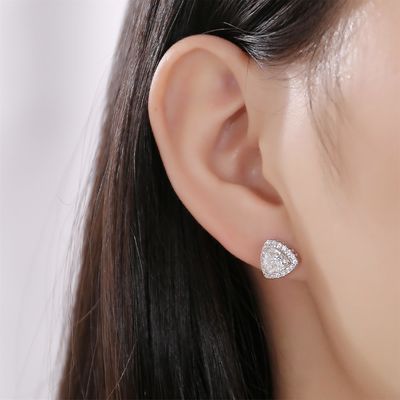 Moissanite 925 Sterling Silver Stud Earrings Υποστήριξη OEM ODM