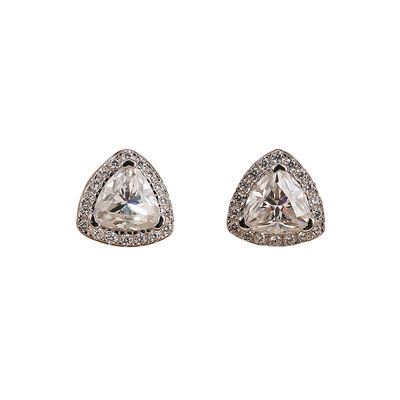 Moissanite 925 Sterling Silver Stud Earrings Υποστήριξη OEM ODM