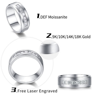 Χρυσό 18καρατίου, Moissanite, διαμαντένιο δαχτυλίδι αρραβώνων, προσαρμοσμένο χρώμα