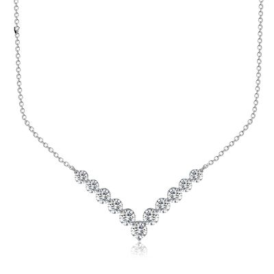 Χρυσό Moissanite 18k Διαμαντένιο Χαμόγελο Κολιέ Κεραυνό Για Δώρο