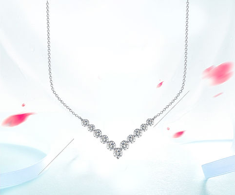 Χρυσό Moissanite 18k Διαμαντένιο Χαμόγελο Κολιέ Κεραυνό Για Δώρο