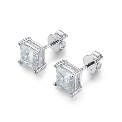 Κουβικό 18K χρυσό Moissanite διαμαντένια σκουλαρίκια Stud για δώρο γενεθλίων