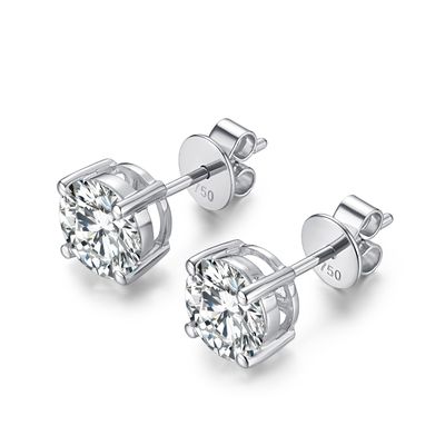Χρυσό 18k Moissanite Διαμαντένιο κουδουνάκι σκουλαρίκια Λευκό χρυσό Υποστήριξη Προσαρμογή