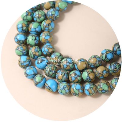 Χονδρικό Howlite στρογγυλή πέτρα χαλαρά μαργαριτάρια τουρκουάζ χαλαρά μαργαριτάρια στρογγυλά μαργαριτάρια διαχωριστικά για την κατασκευή κοσμημάτων
