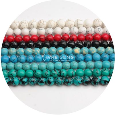 Χονδρικό Howlite στρογγυλή πέτρα χαλαρά μαργαριτάρια τουρκουάζ χαλαρά μαργαριτάρια στρογγυλά μαργαριτάρια διαχωριστικά για την κατασκευή κοσμημάτων