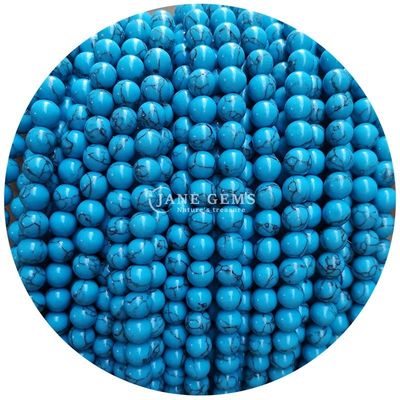 Χονδρικό Howlite στρογγυλή πέτρα χαλαρά μαργαριτάρια τουρκουάζ χαλαρά μαργαριτάρια στρογγυλά μαργαριτάρια διαχωριστικά για την κατασκευή κοσμημάτων