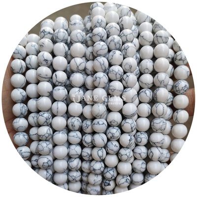 Χονδρικό Howlite στρογγυλή πέτρα χαλαρά μαργαριτάρια τουρκουάζ χαλαρά μαργαριτάρια στρογγυλά μαργαριτάρια διαχωριστικά για την κατασκευή κοσμημάτων
