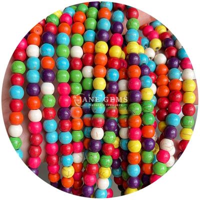 Χονδρικό Howlite στρογγυλή πέτρα χαλαρά μαργαριτάρια τουρκουάζ χαλαρά μαργαριτάρια στρογγυλά μαργαριτάρια διαχωριστικά για την κατασκευή κοσμημάτων