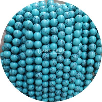 Χονδρικό Howlite στρογγυλή πέτρα χαλαρά μαργαριτάρια τουρκουάζ χαλαρά μαργαριτάρια στρογγυλά μαργαριτάρια διαχωριστικά για την κατασκευή κοσμημάτων