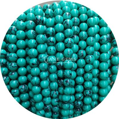 Χονδρικό Howlite στρογγυλή πέτρα χαλαρά μαργαριτάρια τουρκουάζ χαλαρά μαργαριτάρια στρογγυλά μαργαριτάρια διαχωριστικά για την κατασκευή κοσμημάτων