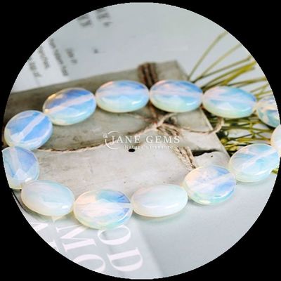 Φαινομενικά οβάλ σχήμα gem bead φυσικό κρυστάλλινο οπαλίτη μπλε κουκίδα πέτρα χαλαρές κηλίδες χάντρες για βραχιόλια