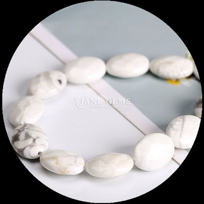 Φαινομενικά οβάλ σχήμα gem bead φυσικό κρύσταλλο howlite χιονόσπλεγμα οψιδιάνη πέτρα χαλαρά μαργαριτάρια νήματα για βραχιόλια