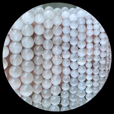 Στρογγυλό σχήμα gem bead πολύχρωμο μπλε πράσινο πορτοκαλί χρώμα γάτα μάτι χαλαρά μαργαριτάρια νήματα για βραχιόλια