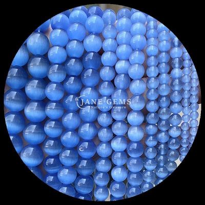 Στρογγυλό σχήμα gem bead πολύχρωμο μπλε πράσινο πορτοκαλί χρώμα γάτα μάτι χαλαρά μαργαριτάρια νήματα για βραχιόλια