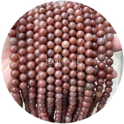 Φυσική χαλαρή πέτρα μαργαριτάρια Strand Gemstone Ροζ Aventurine Round Smooth Για DIY κατασκευή κοσμημάτων