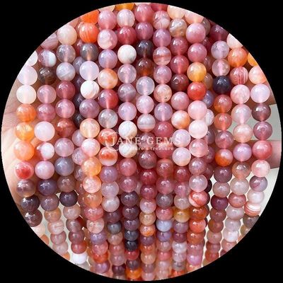 DIY κοσμήματα κατασκευή 8mm στρογγυλό φυσικά πετράδια πετράδια σε κερασιού αγέτη και διάφορα νήματα αγέτης για σκουλαρίκια